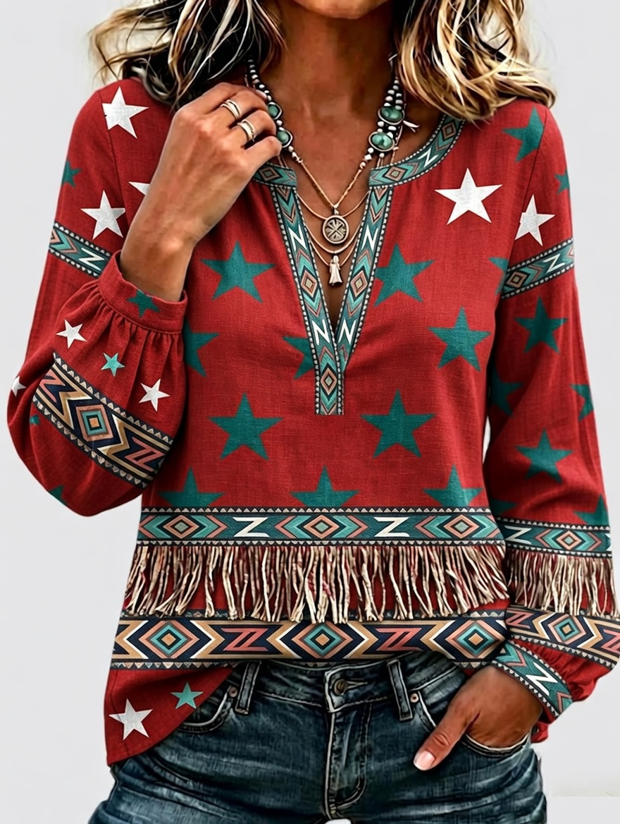 Damen-Top mit Blumenmuster