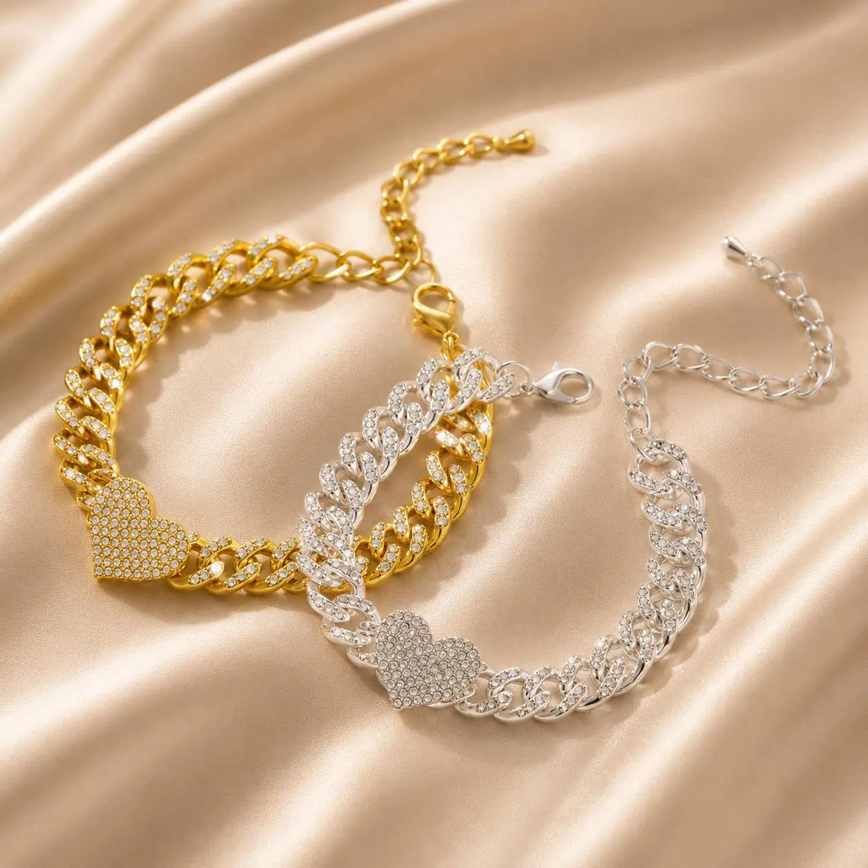 Schmetterlingsherz-Fußkettchen für Damen – Gold-/Silber-plattiert