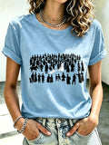 Women's  Faith Cross  Take Heart My Daughter Your Faith Has Made You Well Print Top