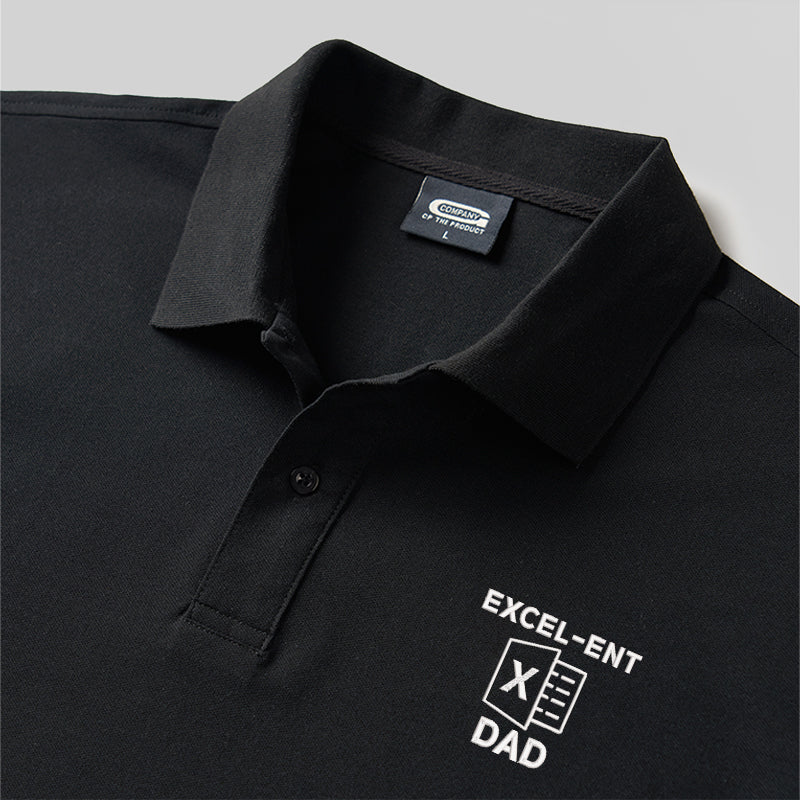 Excel-ent Dad Geek Embroidered Polo Shirt