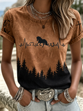 T-shirt rétro pour femme à imprimé western Faith