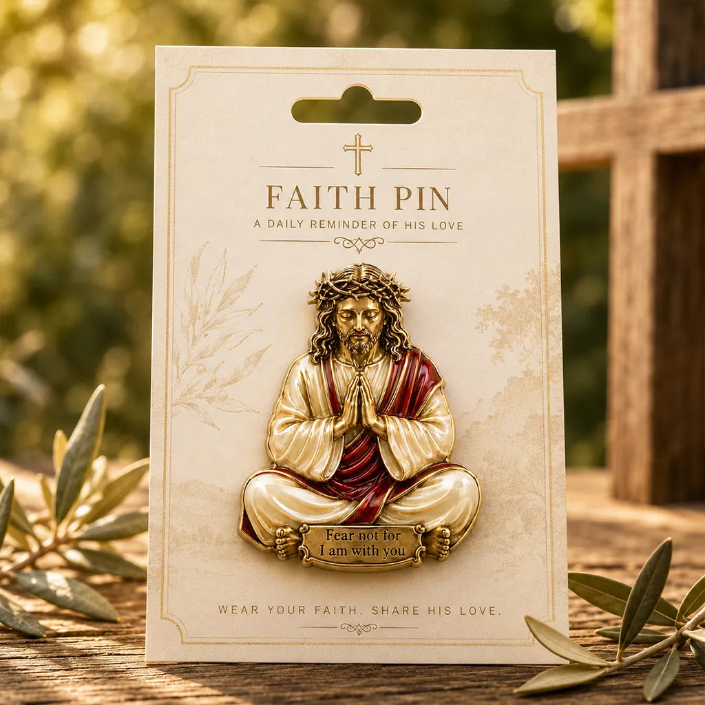 Jesus Glaubensnadel – „Fürchte dich nicht, ich bin bei dir“ Christliche inspirierende Brosche Geschenk
