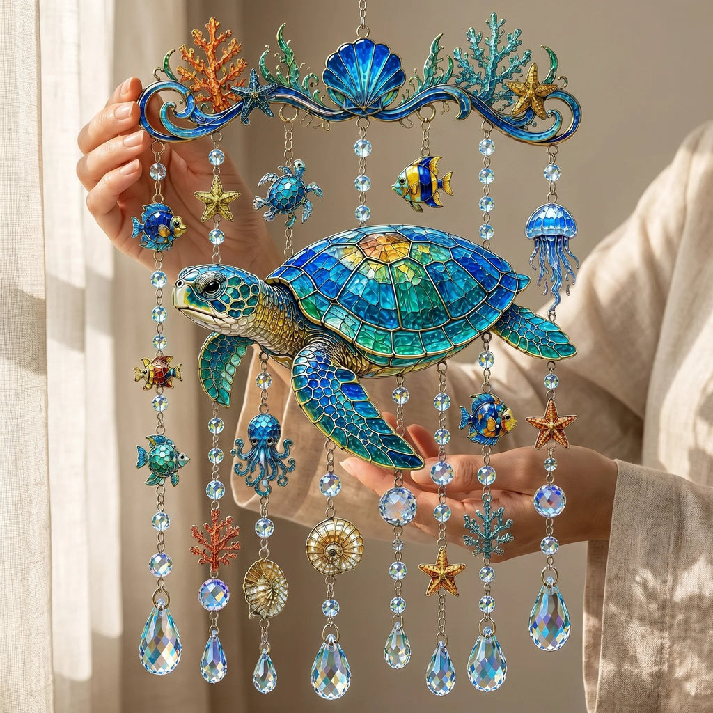 🔥🐋🐢🐬Windspiel mit Ozeanmotiv â€?🌊Verleihen Sie Ihrem Garten den Glanz des Ozeans