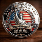 🏆Vente Flash -60% – « 250 ans de liberté » – Pièce commémorative du semi-bicentenaire de l'Amérique (1776–2026) 🇺🇸🪙