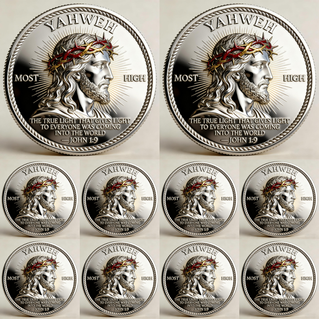 🏆Flash Sale 60% RABATT - 🙏„Jahwe – Das lebende Licht“ Gedenkmünze des Glaubens