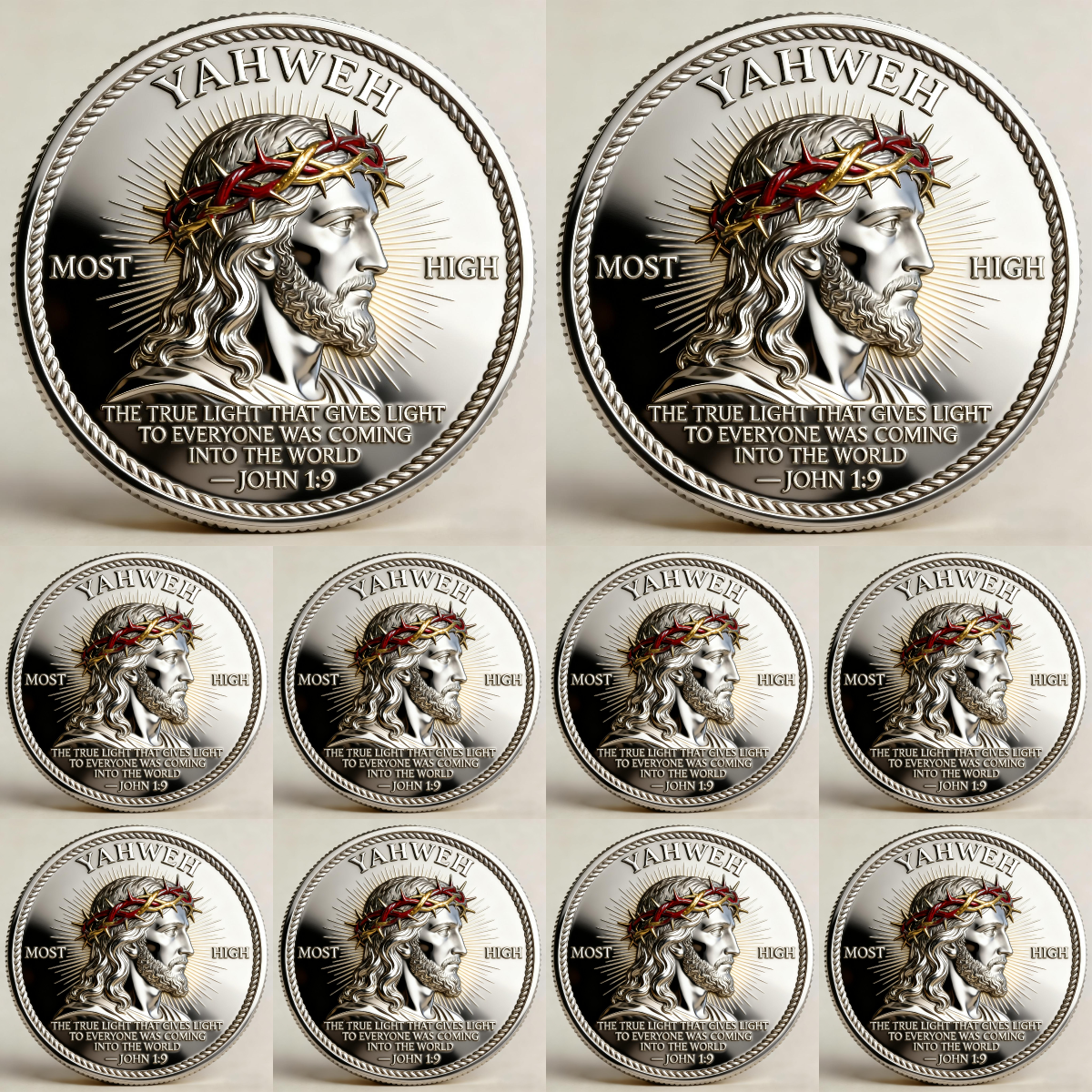 🏆Flash Sale 60% RABATT - 🙏„Jahwe – Das lebende Licht“ Gedenkmünze des Glaubens