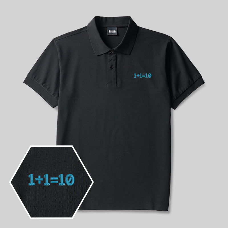 Polo brodé Génie binaire Geek
