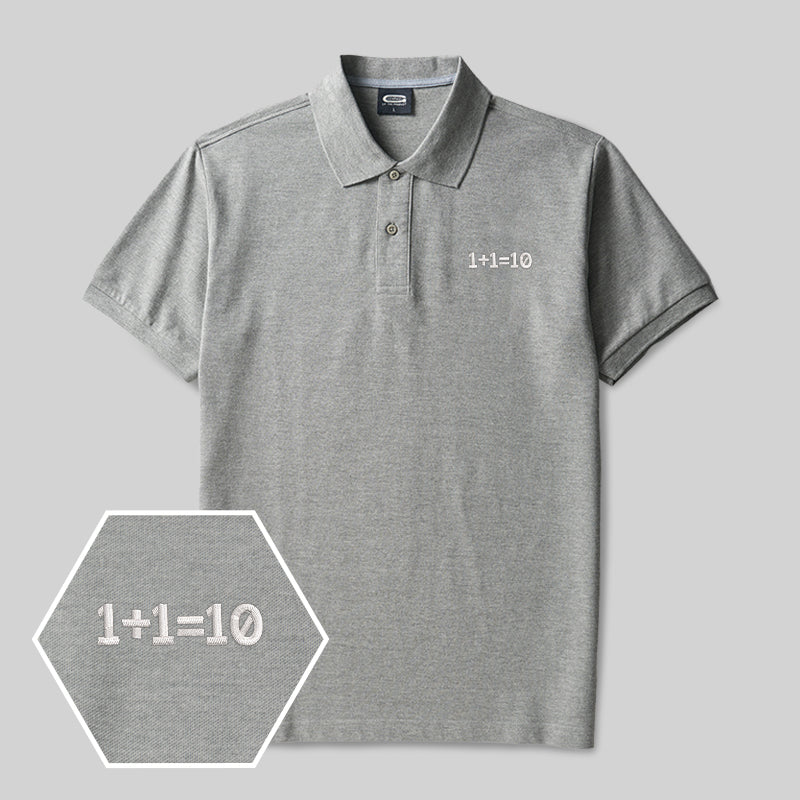 Binary Genius Geek Embroidered Polo Shirt