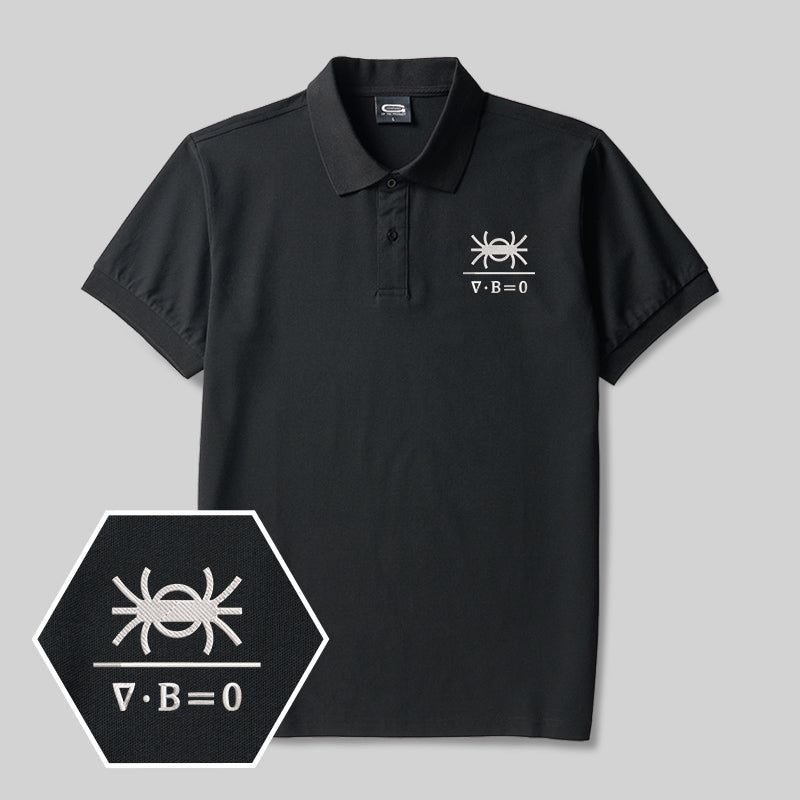 Magnetic Spider Geek Embroidered Polo Shirt