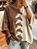 Damen Vintage Western-Style Glaube Print Freizeit Sweatshirt