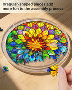 Acrylic Jigsaw Puzzle Suncatcher - Spectrum Bloom Mandala