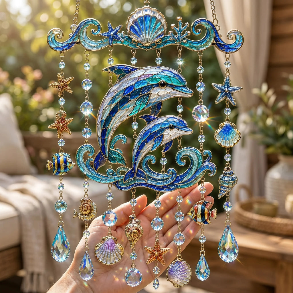 🔥🐋🐢🐬Windspiel mit Ozeanmotiv â€?🌊Verleihen Sie Ihrem Garten den Glanz des Ozeans