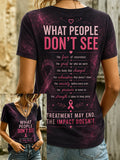 Damen Freizeit Brustkrebs-Bewusstsein Print Top