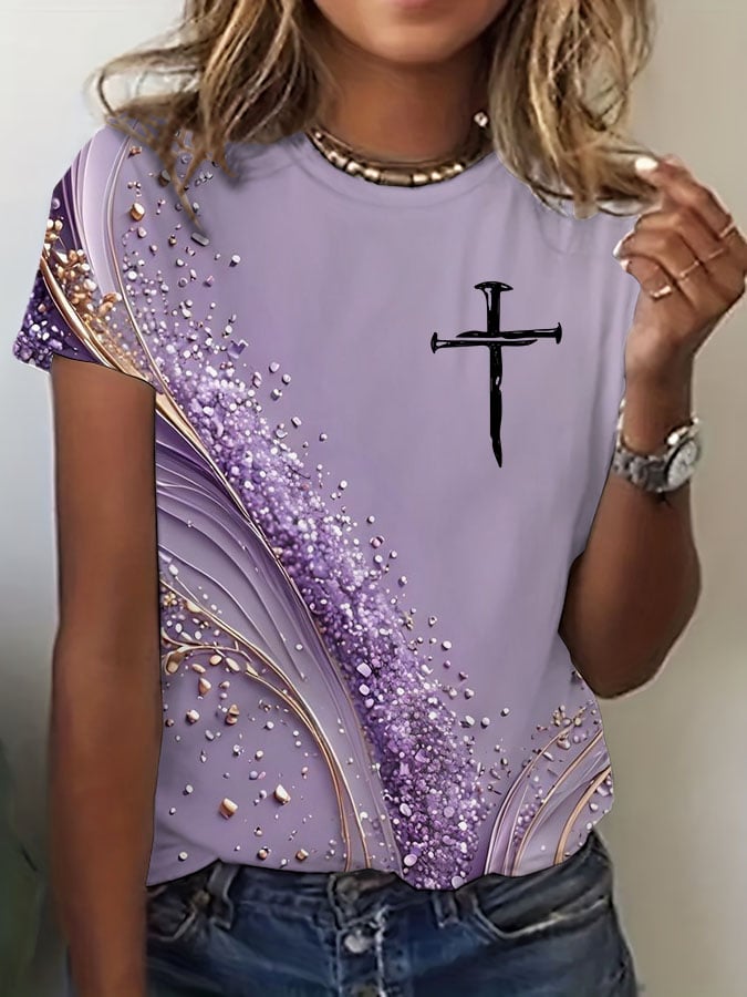 Women'S Casual Print Short-Sleeved T-Shirt