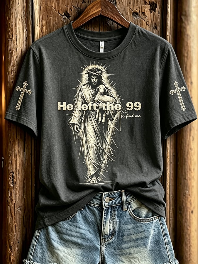 Women's He Left The 99 Print Casual T-shirt