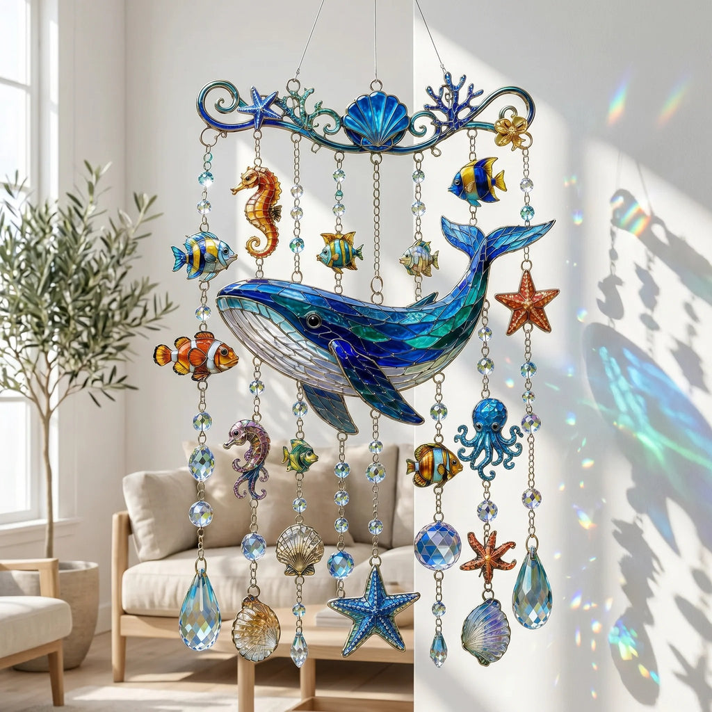 🔥🐋🐢🐬Windspiel mit Ozeanmotiv â€?🌊Verleihen Sie Ihrem Garten den Glanz des Ozeans