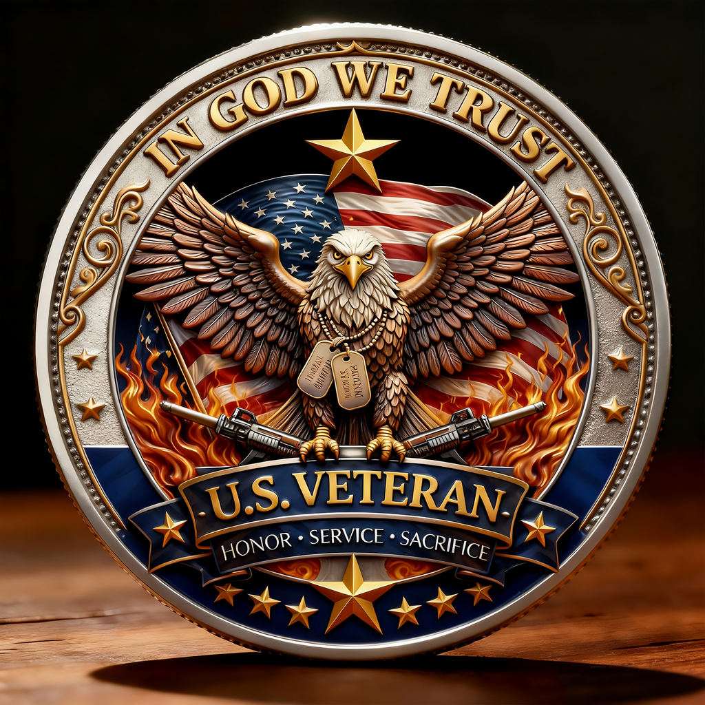 US-Veteran – In God We Trust | 250 Jahre Freiheit Gedenkmünze