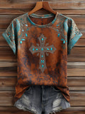 Damen Freizeit Retro Western-Stil Faith T-Shirt  