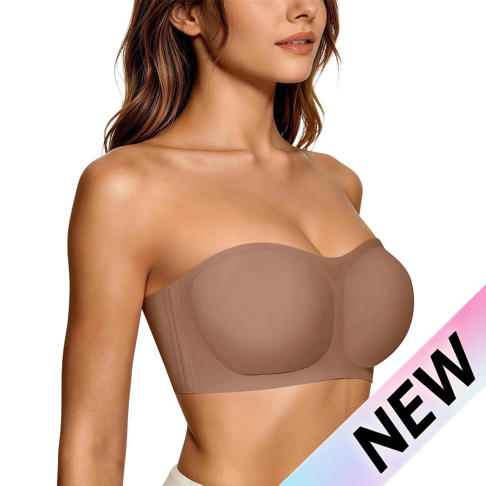 Nahtloser trägerloser BH für Damen | Kabelloses rutschfestes Bandeau