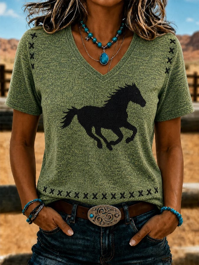 Western-Top für Damen im Vintage-Stil