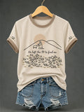 Women's Christian He Left The 99 To Find Me Print Casual Tee