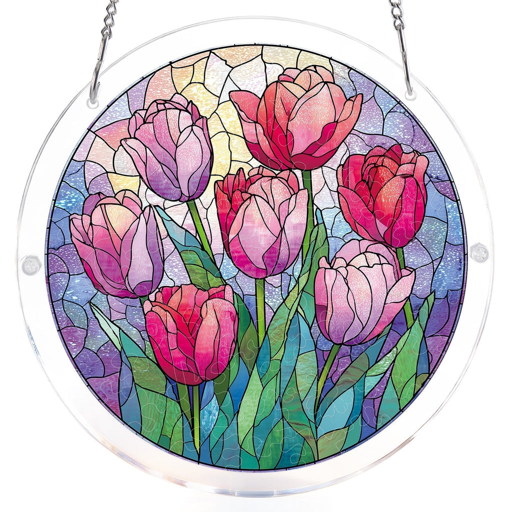 Morning Glow Tulips Light Suncatcher-Acrylic Window Art