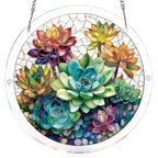 Dreamy Succulent Garden Light Suncatcher-Acrylic Window Art
