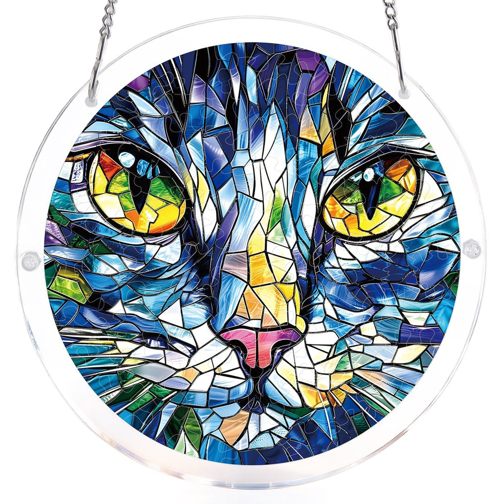 Mosaic Cat Light Suncatcher-Acrylic Window Art