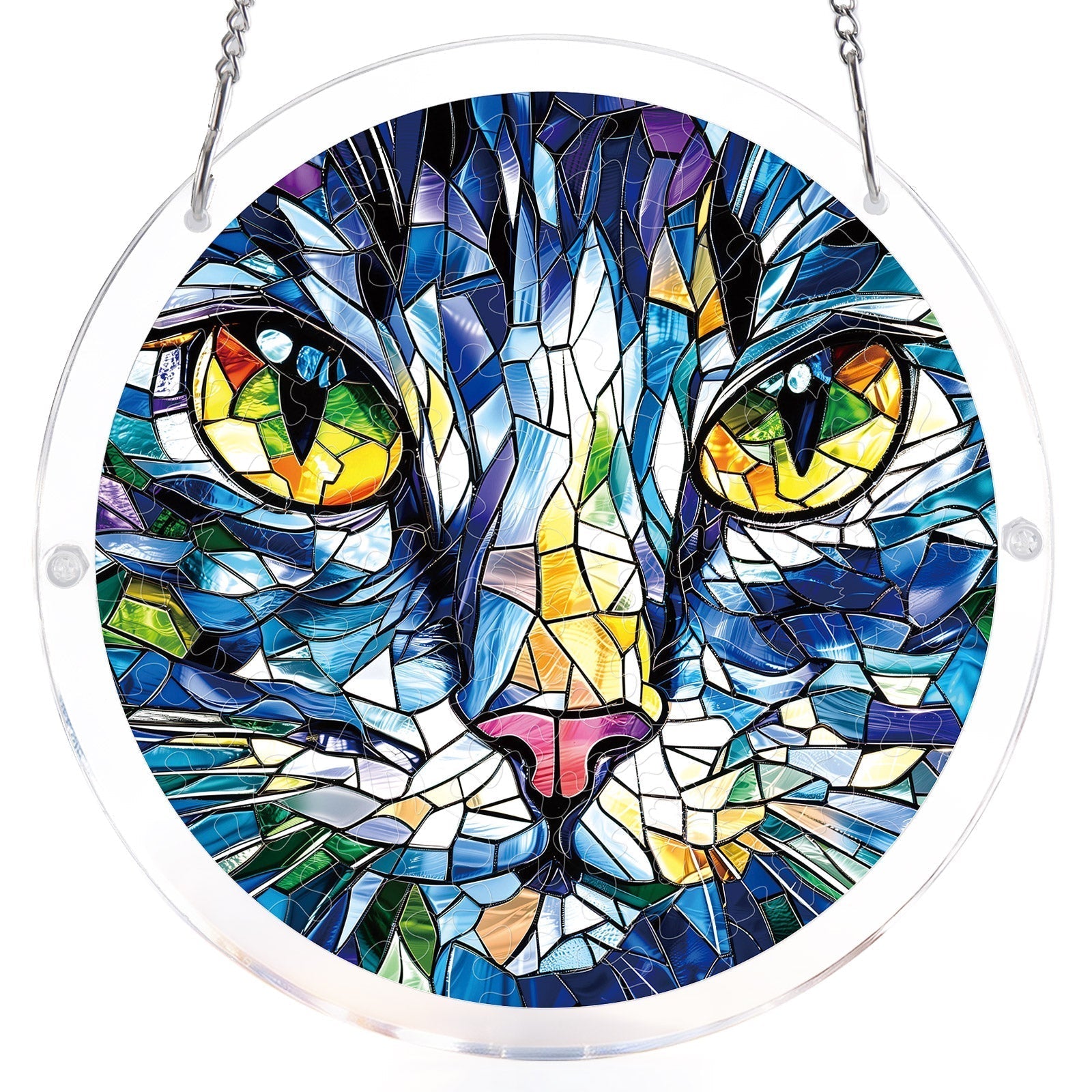Mosaic Cat Light Suncatcher-Acrylic Window Art