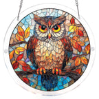 Herbst Eule Licht-Suncatcher-Acrylfensterkunst