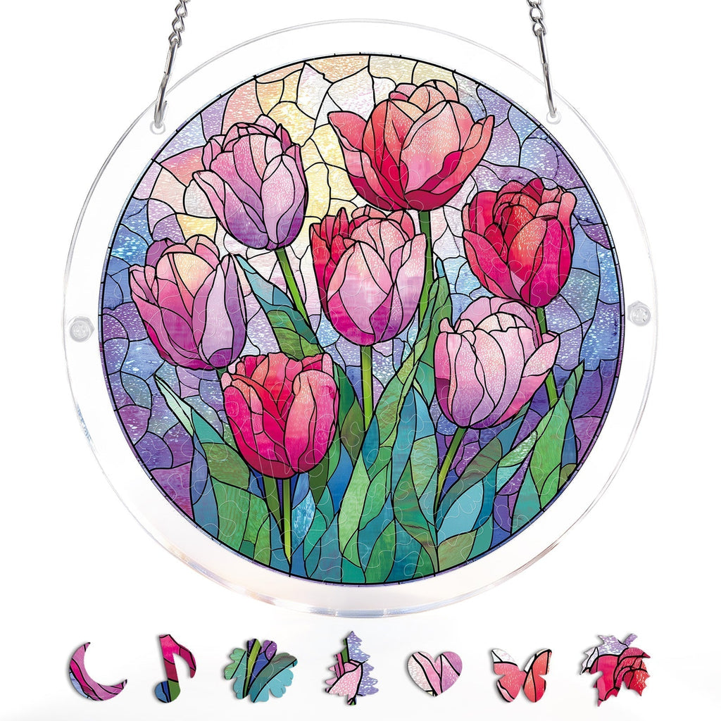 Morning Glow Tulips Light Suncatcher-Acrylic Window Art