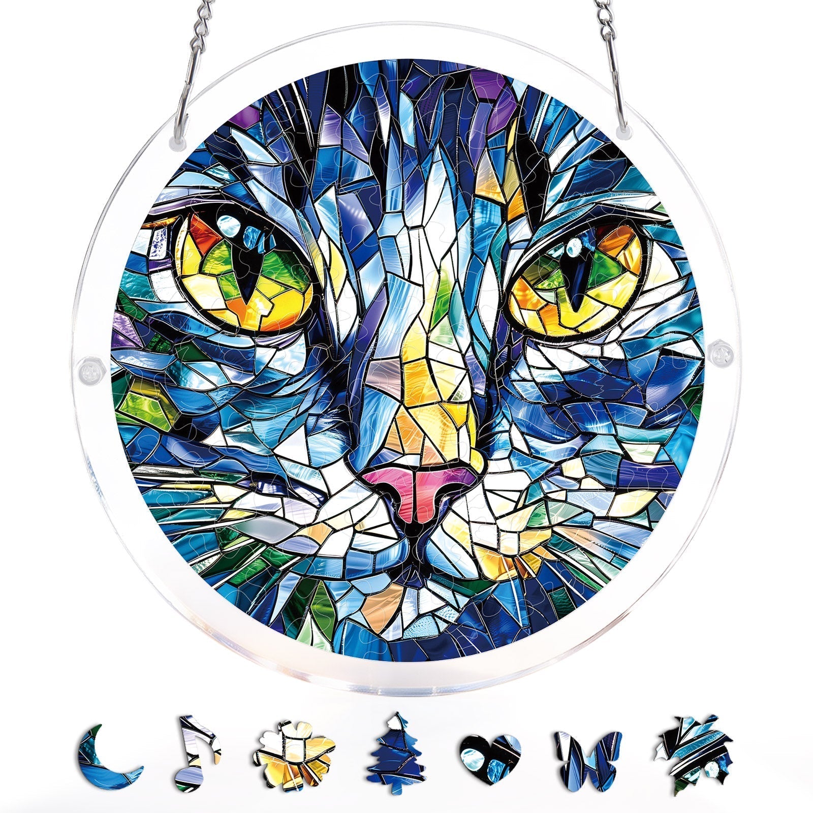 Mosaik Katze Lichtfänger-Acryl Fensterkunst