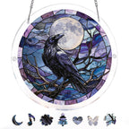 Moonlit Raven Light Suncatcher-Acrylic Window Art