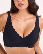 Scalloped Deep V Push-Up Seamless Wireless Jelly Bra
