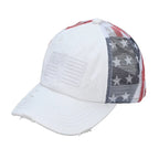 Casquette de baseball en coton drapeau américain avec dos croisé pour femme