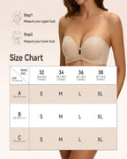 Women's Strapless Bra with Dual Front Buckle | Anti-Slip Wireless Full Support Bra