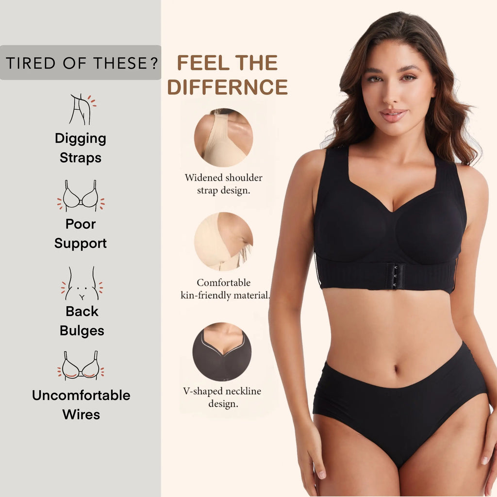 Seamless Shaping Posture Bra | Wireless Push Up & Back Support