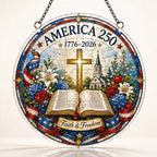 Amerika 250. Jubiläum Acryl-Puzzle-Hängeornament | 1776–2026 Patriotische Fenster-Suncatcher-Dekoration