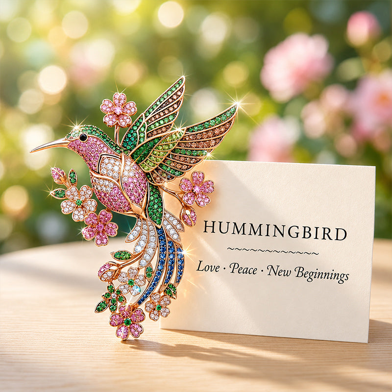 Hummingbird Blossom Brooch