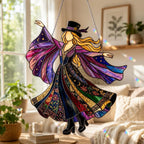 💥💃 Stevie Nicks 🤘 Handgemachter Buntglas-Sonnencatcher zum Drehen