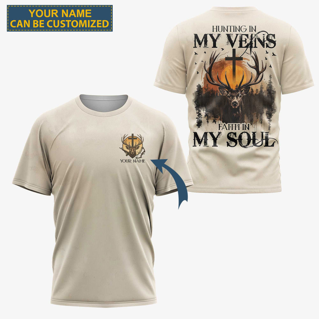 Hunting In My Veins Faith In My Soul All Over Print Custom Name T-Shirt