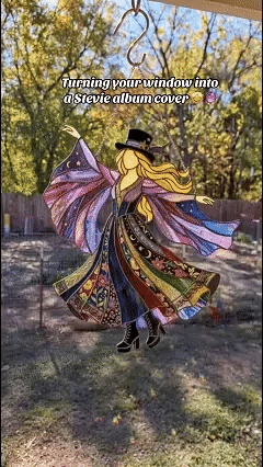💥💃 Stevie Nicks 🤘 Handgemachter Buntglas-Sonnencatcher zum Drehen