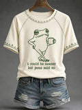 Women's Frog Coffee Funny Christian Faith Print Top