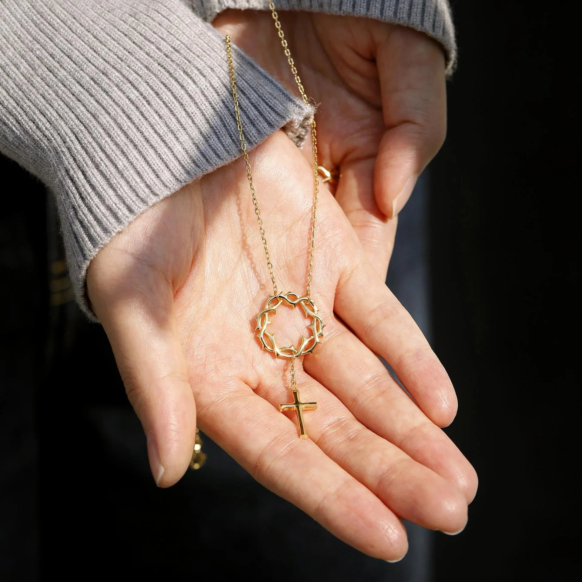 Collier Croix Couronne d'Épines