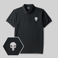 Skull of Justice Geek Embroidered Polo Shirt
