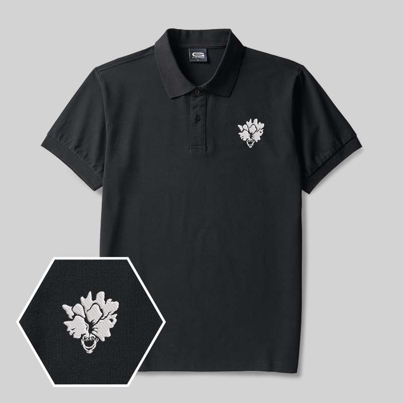 Clicker Emblem Geek Besticktes Poloshirt