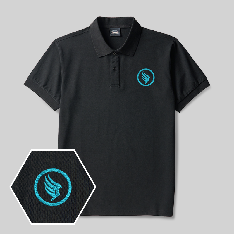 Wings of Freedom Geek Besticktes Poloshirt