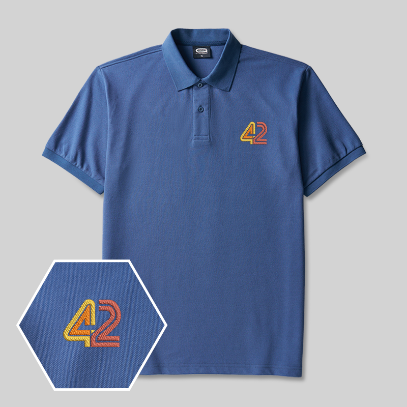 42 Geek Besticktes Polohemd