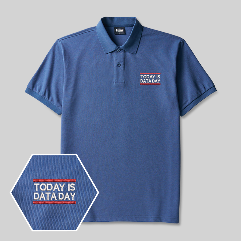 Today Is Data Day besticktes Polo-Shirt