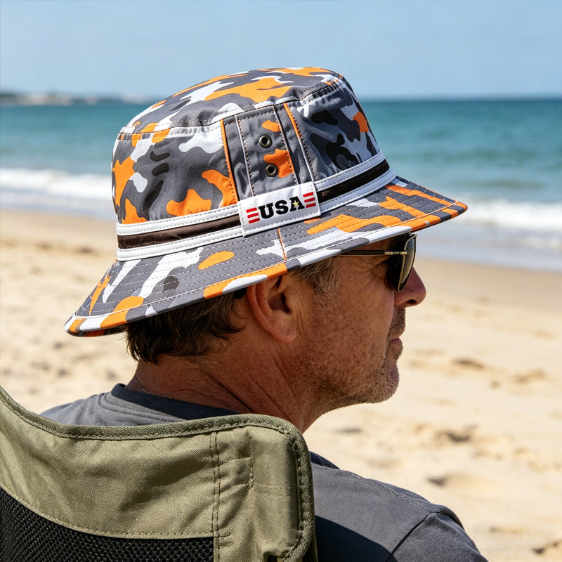 Unisex Camouflage-Print Casual Bucket Hat